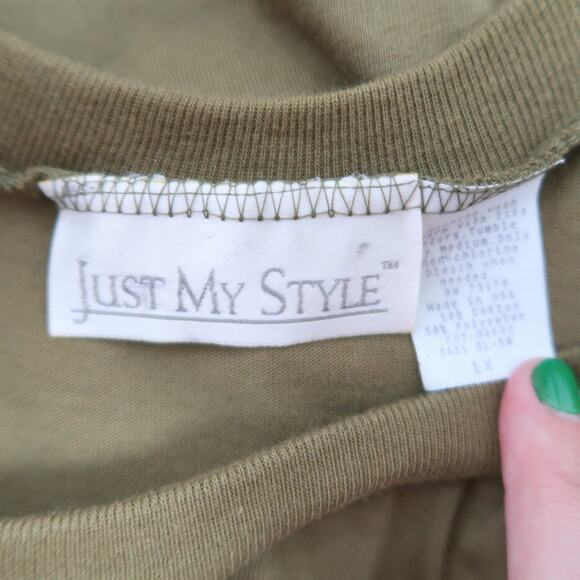 Vintage 90s Just My Style olive green drop waist tank midi dress 1X - Picture 5 of 6